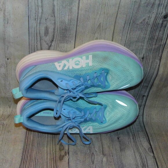 HOKA ONE ONE Bondi 8 Airy Blue/Sunlit Ocean Sneakers Womens Size 10B - Picture 6 of 7